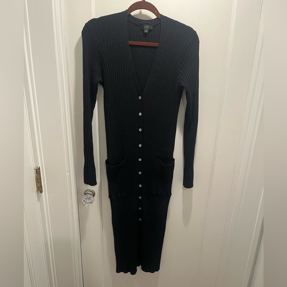 J.Crew Ribbed V-neck Sweater Dress - Picture 5 of 6